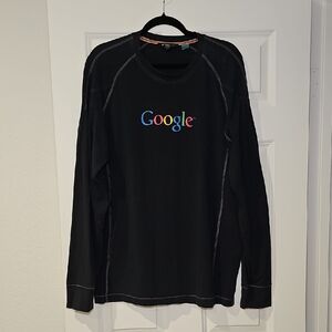 Google Men's Multicolor Logo Black Long Sleeve Shirt Size XL